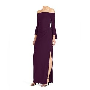Ralph Lauren Plum Off-The-Shoulder Formal Gown 4